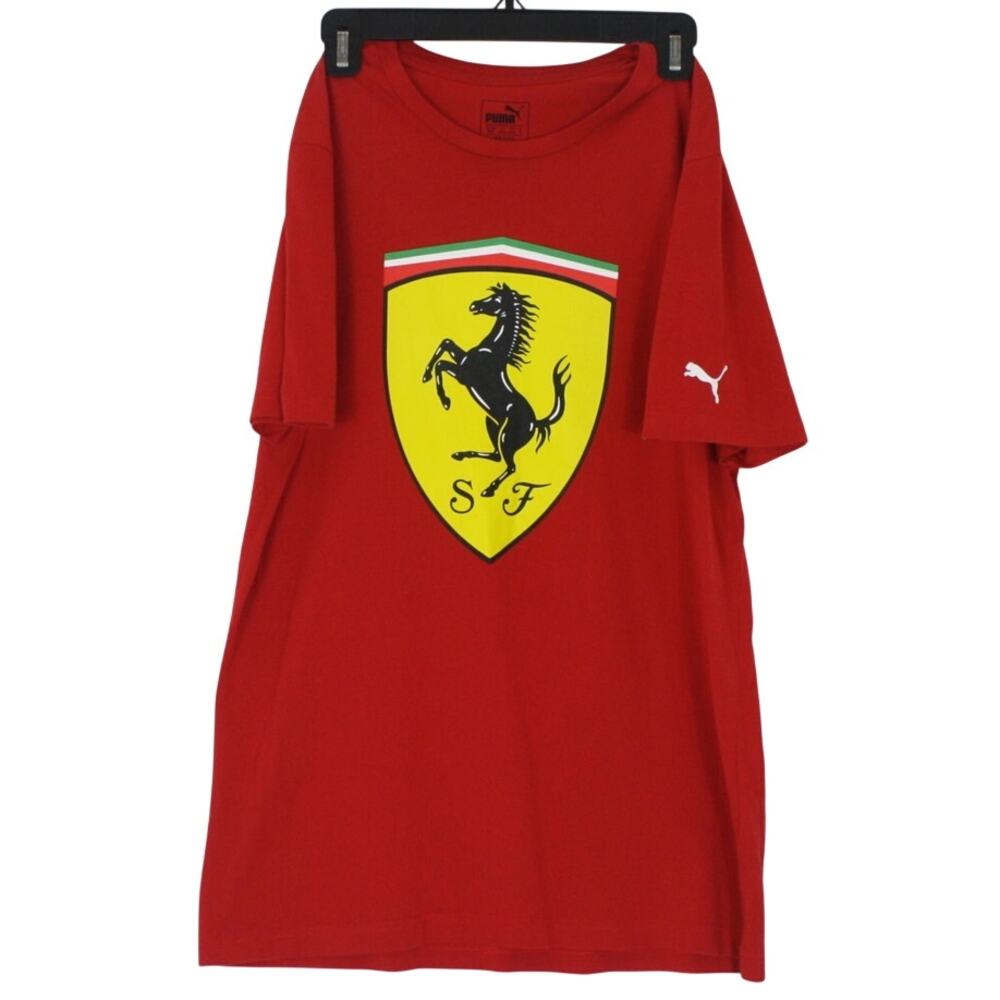 Puma Scuderia Ferrari Big Emblem Shield Logo Red T-Shirt Mens M